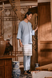 The Hariri Men 3/4 Sleeve Kurta - Blue Fog