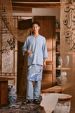The Hariri Men 3/4 Sleeve Kurta - Clean Blue