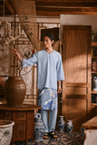 The Hariri Men 3/4 Sleeve Kurta - Clean Blue