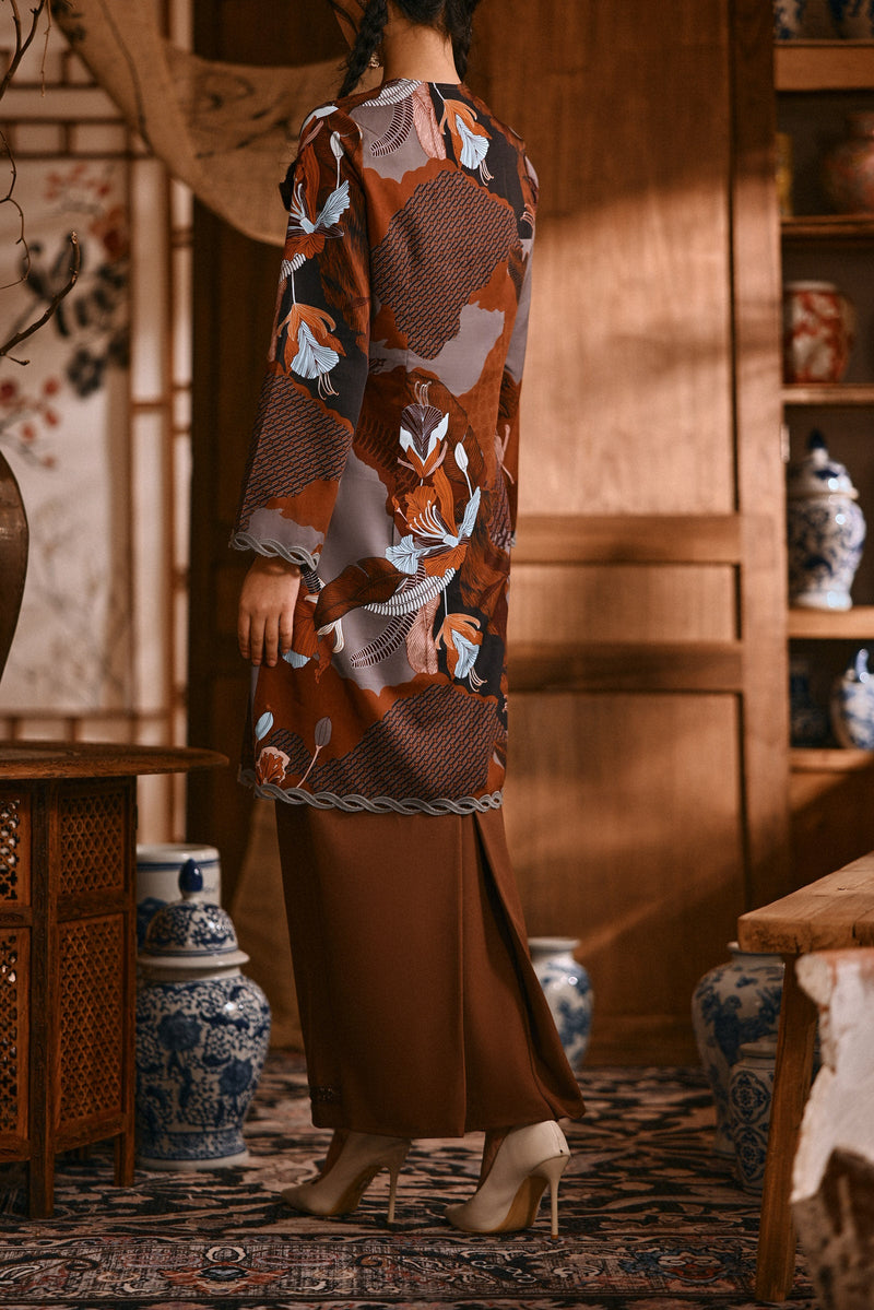 The Hariri Women Lace Skirt - Milk Chocolate