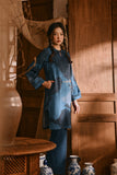 The Hariri Women Pesak Kurung Top - Teal Oasis