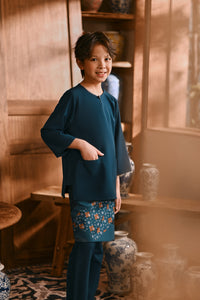 The Hariri 3/4 Sleeve Kurta - Deep Teal