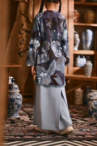 The Hariri Broderie Skirt - Blue Fog