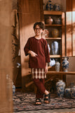 The Hariri 3/4 Sleeve Kurta - Royal Burgundy
