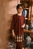 The Hariri 3/4 Sleeve Kurta - Royal Burgundy