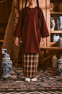 The Hariri Broderie Skirt - Cherrywood