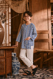 The Hariri 3/4 Sleeve Kurta - Blue Borneo