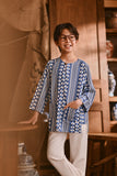 The Hariri 3/4 Sleeve Kurta - Blue Borneo