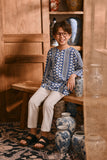 The Hariri 3/4 Sleeve Kurta - Blue Borneo