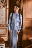 The Hariri Mandarin Collar Blouse - Blue Borneo