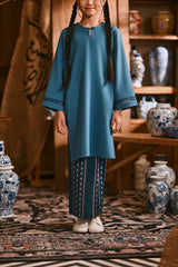 The Hariri Folded Skirt - Teal Borneo