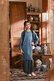 The Hariri Folded Skirt - Teal Borneo