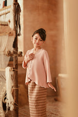 The Asal Kita Embellish Kebaya Top - Dusty Pink
