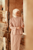 The Asal Kita Women Kedah Striped Blouse - Peanut Regal