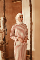 The Asal Kita Women Kedah Striped Blouse - Peanut Regal
