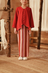 The Asal Kita Folded Skirt - Rouge Prestige
