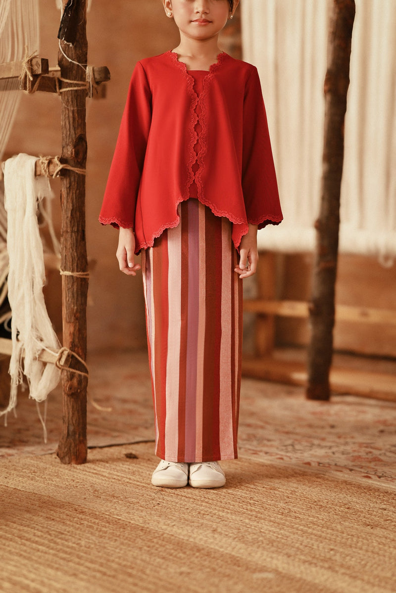The Asal Kita Folded Skirt - Rouge Prestige