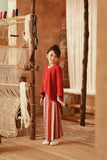 The Asal Kita Folded Skirt - Rouge Prestige