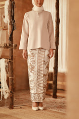 The Asal Kita Women Jacquard Skirt - Almond Bloom