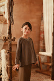 The Asal Kita Kedah Broderie Blouse - Linea Steel