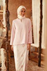The Asal Kita Women Kedah Broderie Blouse - Baby Pink