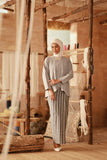The Asal Kita Women Embellish Kebaya Top - Stone Grey
