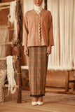 The Asal Kita Women Lace Skirt - Pecan Tartan