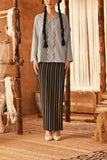 The Asal Kita Women Folded Skirt - Phantom Stripe