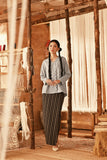 The Asal Kita Women Folded Skirt - Phantom Stripe