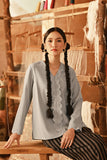 The Asal Kita Women Embroidered Kebaya Top - Grey