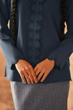 The Asal Kita Women Embroidered Kebaya Top - Deep Blue