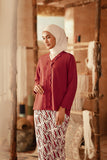The Asal Kita Women Embroidered Kebaya Top - Chili Pepper