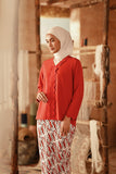 The Asal Kita Women Embroidered Kebaya Top - Chili Pepper