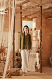The Asal Kita Women Folded Skirt - Olivine