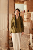 The Asal Kita Women Embroidered Kebaya Top - Green Olive