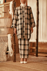 The Asal Kita Women Folded Skirt - Vintage Grid