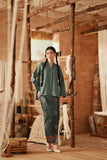 The Asal Kita Women Lace Kebaya Top - Sage Green