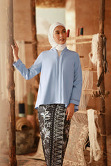 The Asal Kita Women Lace Kebaya Top - Ice Blue