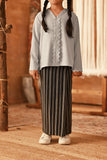 The Asal Kita Folded Skirt - Phantom Stripe
