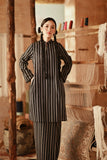 The Asal Kita Women Fusion Kurung Top - Phantom Stripe