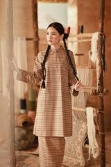 The Asal Kita Women Fusion Kurung Top - Wood Finebox