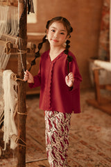 The Asal Kita Embroidered Kebaya Top - Chili Pepper