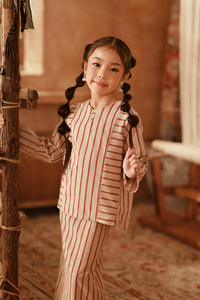 The Asal Kita Kedah Striped Blouse - Peanut Regal