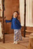 The Asal Kita Kedah Broderie Blouse - Classic Blue