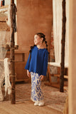 The Asal Kita Kedah Broderie Blouse - Classic Blue