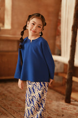 The Asal Kita Kedah Broderie Blouse - Classic Blue