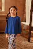 The Asal Kita Kedah Broderie Blouse - Classic Blue