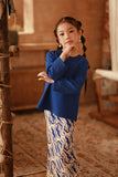 The Asal Kita Kedah Broderie Blouse - Classic Blue