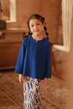 The Asal Kita Kedah Broderie Blouse - Classic Blue
