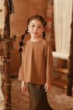 The Asal Kita Kedah Broderie Blouse - Latte